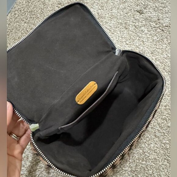 Purple Genuine Shearling Leather Handmade Box Bag/Cosmetics Case/Crossbody Bag - Picture 13 of 14